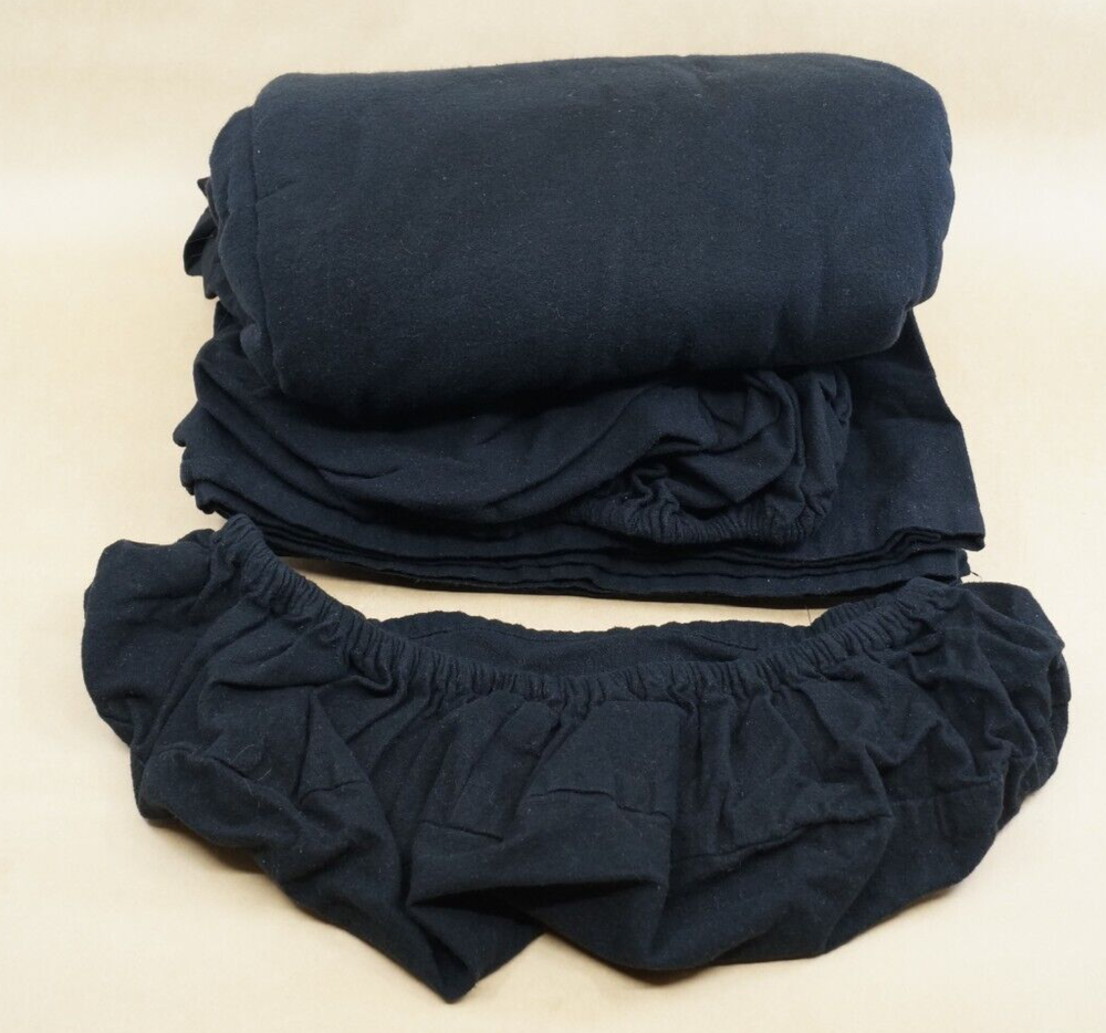 ForPro Premium Flannel Flat Sheet – Wrinkle-Resistant Massage Sheet - Black 3-pc