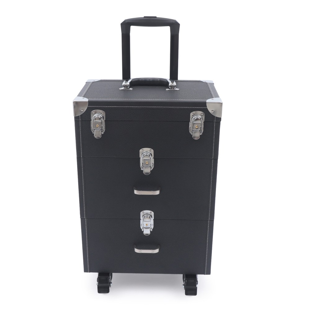 Professional Rolling Makeup Train Case Cosmetic Trolley Makeup Storage Organizer