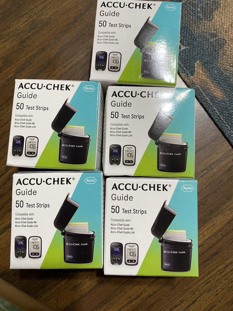 Accu-Chek Guide Test Strips, 250 Count Total , 5 Boxes