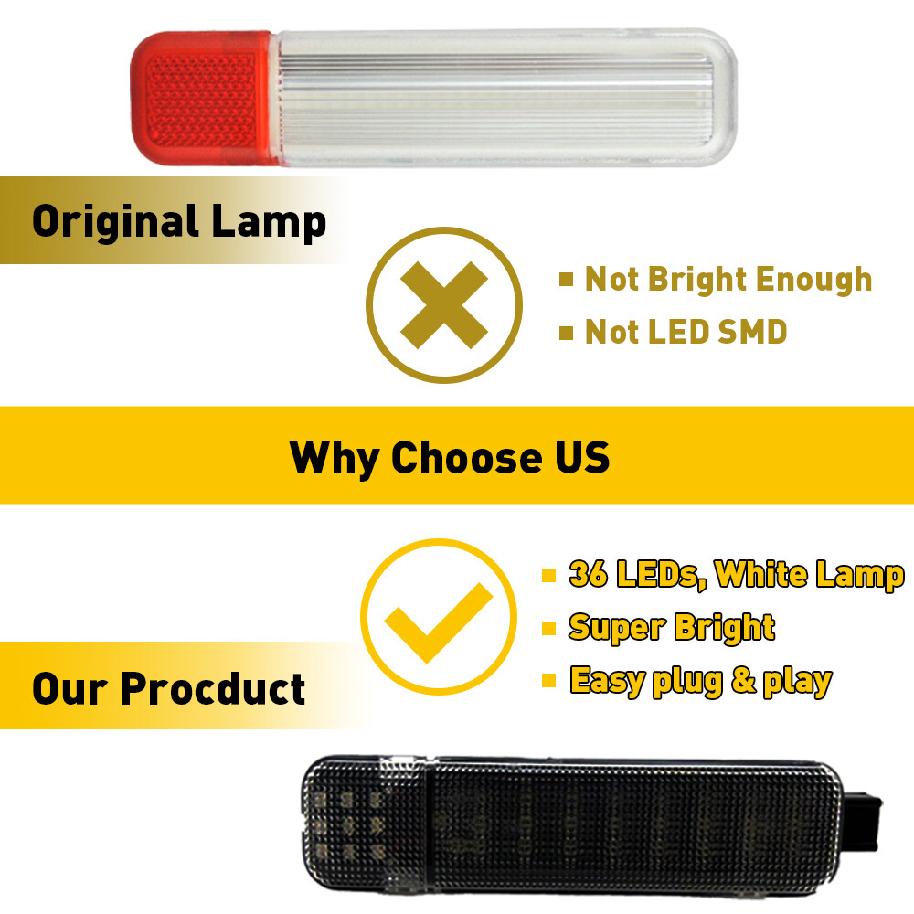 Smoked White Interior Door Panel Courtesy LED Lights For Silverado Sierra 1500