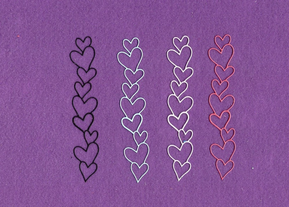 HEARTS VERTICAL Valentine die cuts scrapbook cards