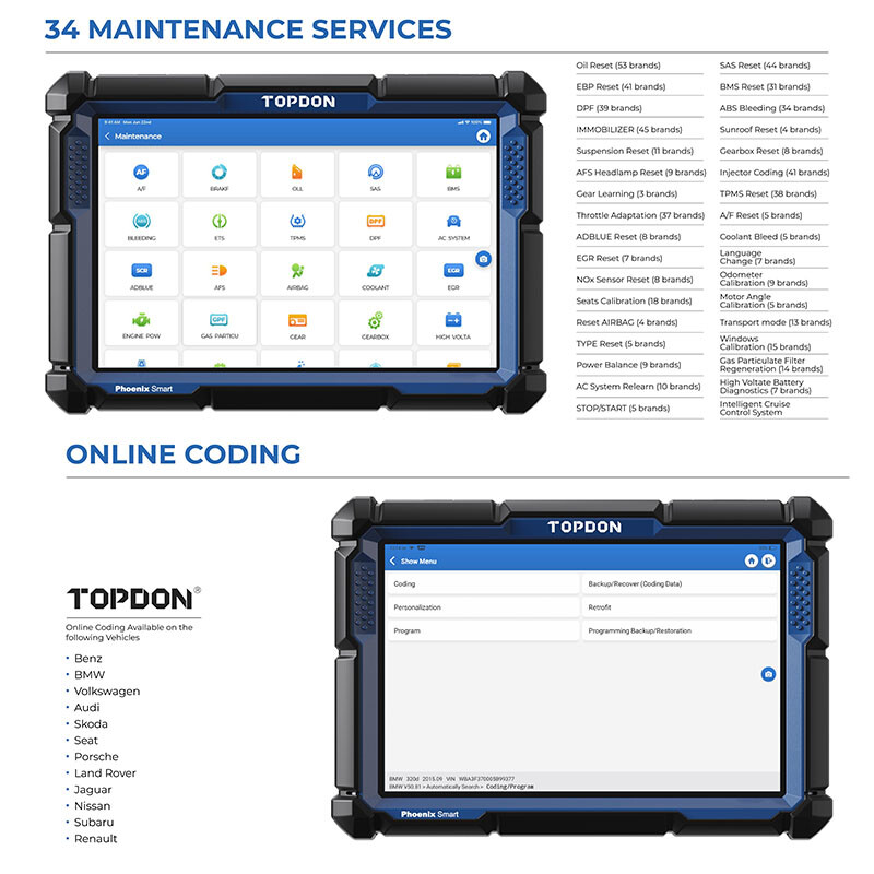 2024 TOPDON Phoenix Smart Ultra OBD2 Vehicle Diagnostic Scanner Programming Tool