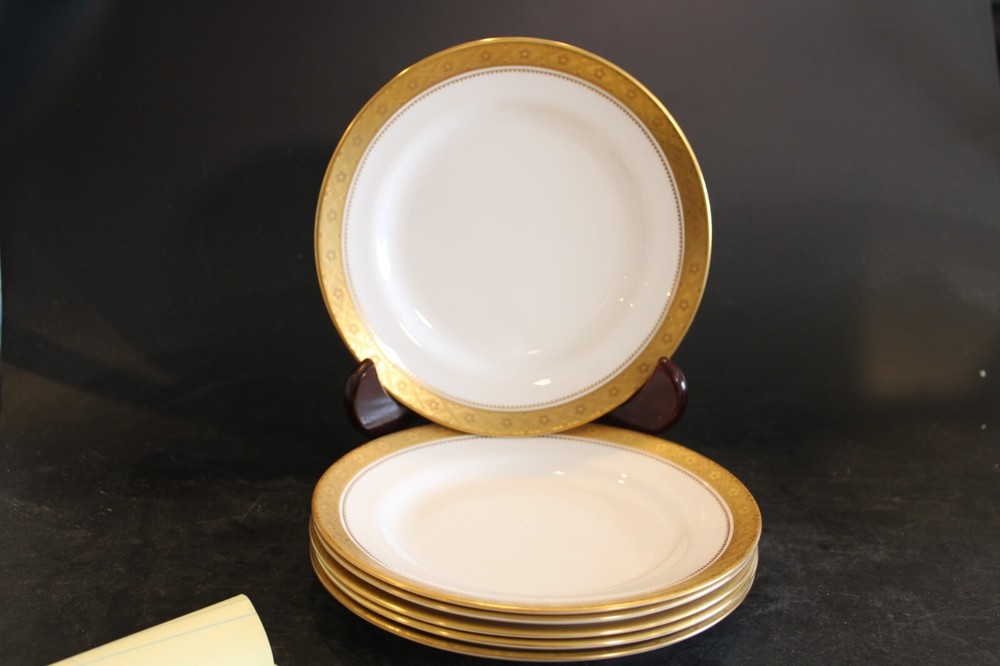 Spode Mandarin Gold 6 Salad Plates 8"