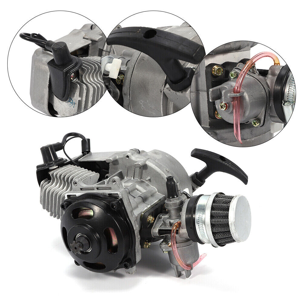 For Pocket ATV Pit Mini Dirt Bike 2 Stroke 49CC Pull Start Motor Minimoto Engine