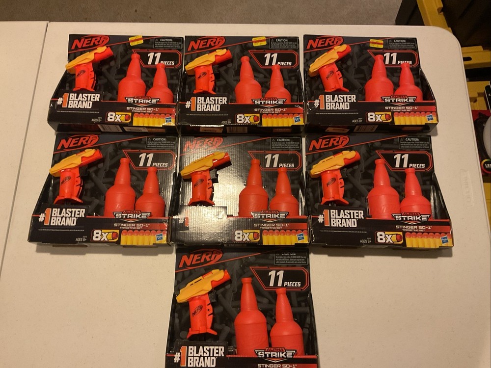 Qty 7 Nerf - Alpha Strike Stinger SD-1 Targeting Sets Blaster Elite Age 8+