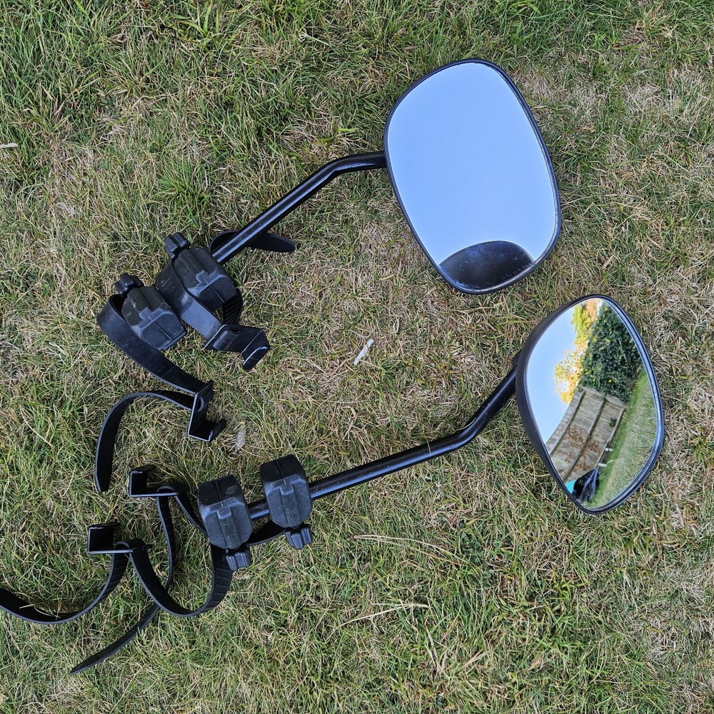 Universal Towing Mirrors Pair Caravan. Elasticated Strap Clip On Fit