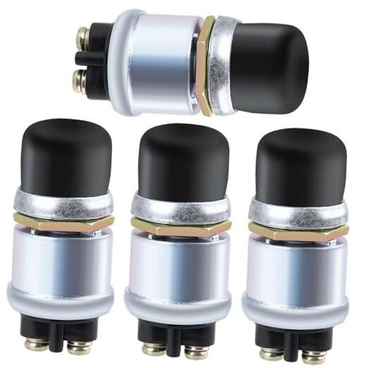 4Pcs Push Button Momentary Starter Switch, Weatherproof Engine Start Push