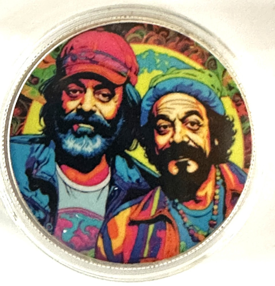 2024 Stoner Stacker Cheech & Chong Colorized silver coin with COA