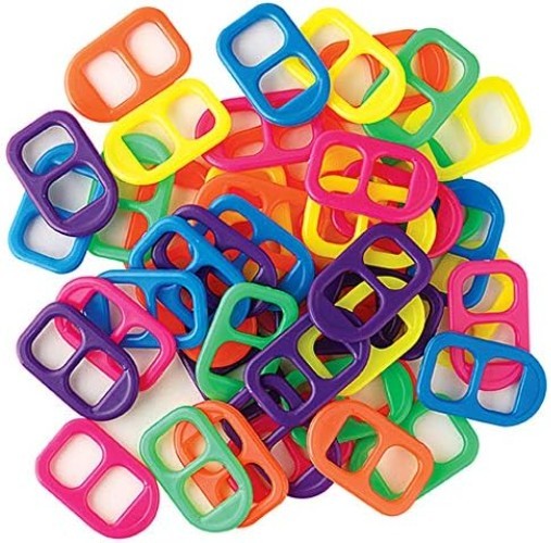 - Plastic Soda Pop Tabs, Hot Multi - 150 Pieces -