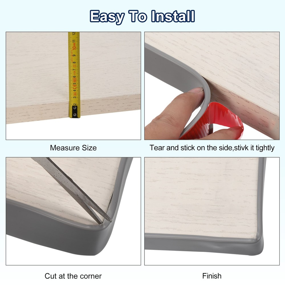 U-Shape Edge Banding 16.4ft Self-Adhesive Veneer Edging Strip (20mm Width)Grey