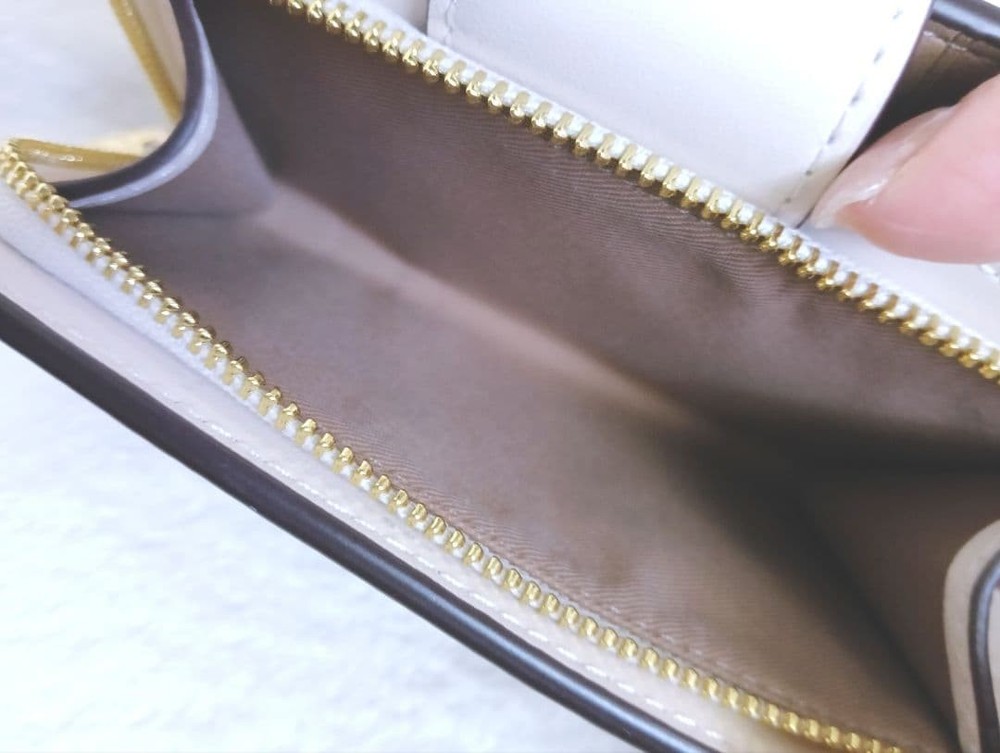 COACH White Beige Folded Wallet