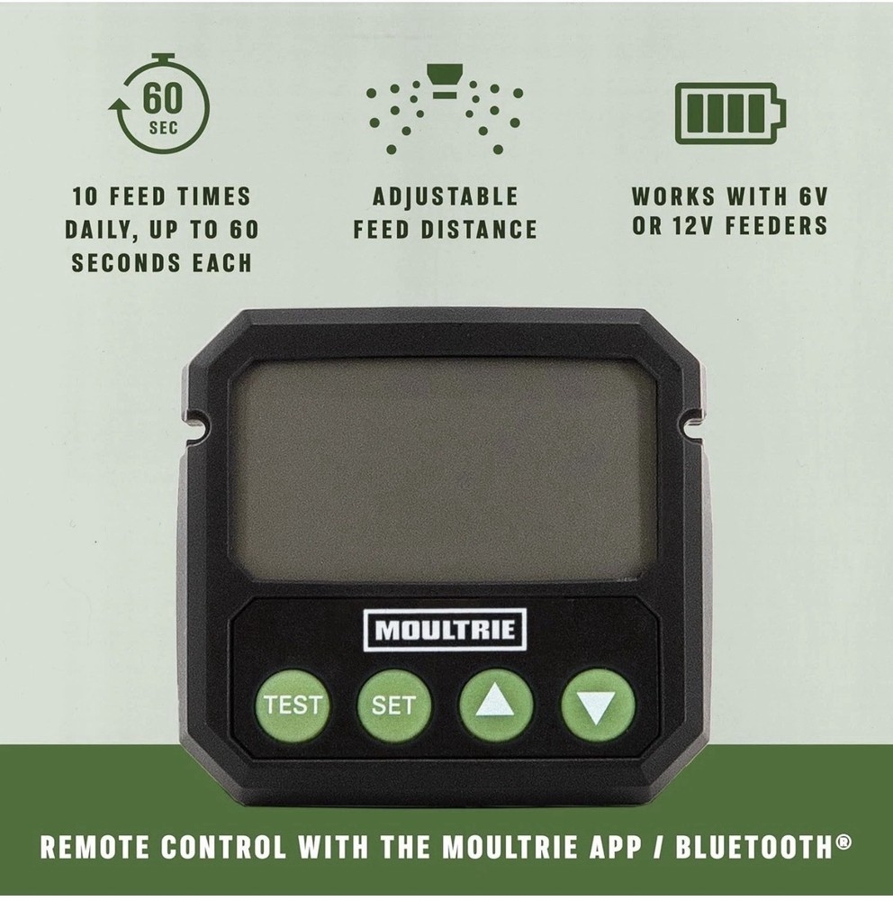Moultrie Universal Digital Timer III Deer Feeder Timer, Bluetooth, 10 Feeds