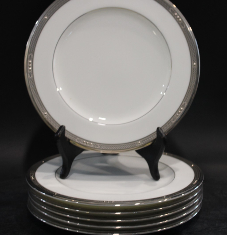 Noritake Chatelaine Platinum 6 Salad Plates 8 5/8"