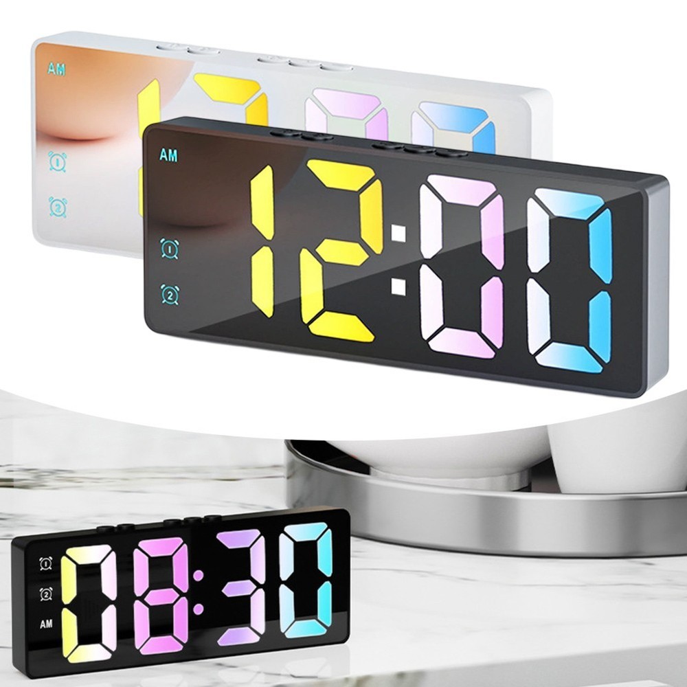 Voice Controlled LED Mirror Clock with Temperature Display for Home Use