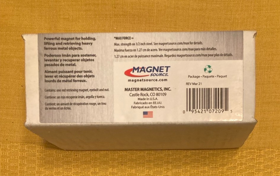 225 Lb. Retrieving Magnet, (Magnet Source #07209) - BRAND NEW!
