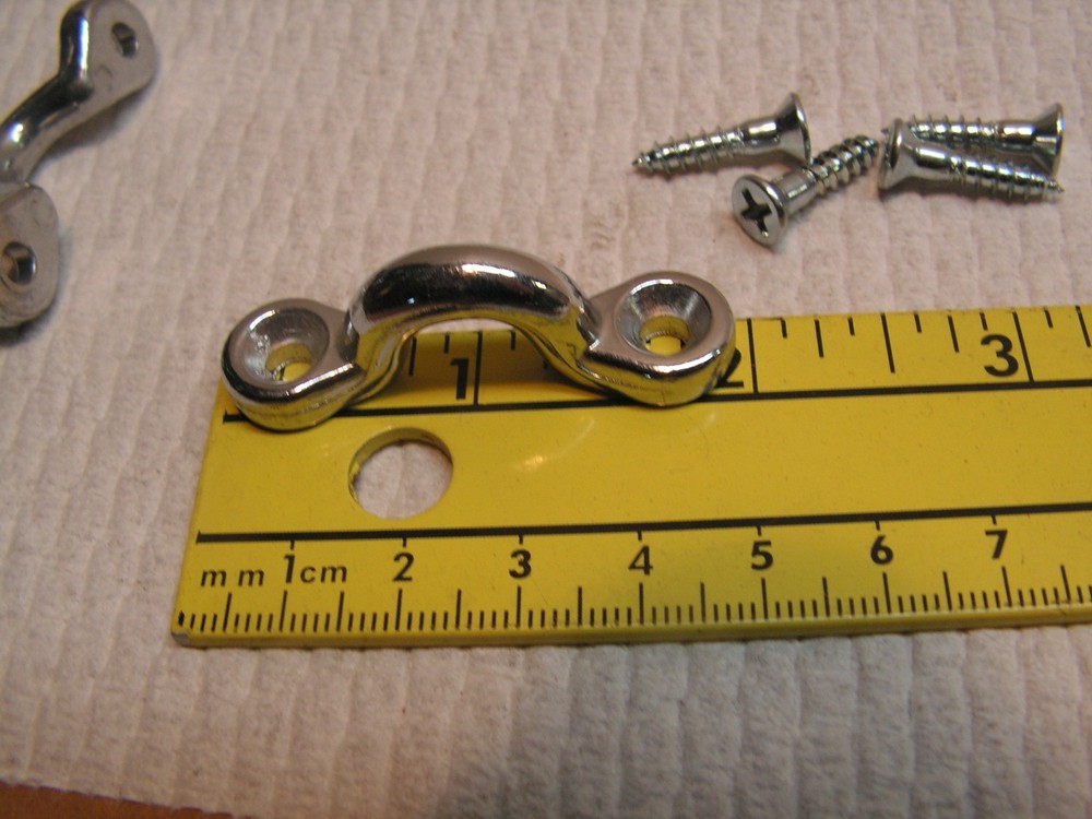 2 Vintage Die Cast Tie Loops Pull Stable Hanger Hook Storage Curtains Anchor+