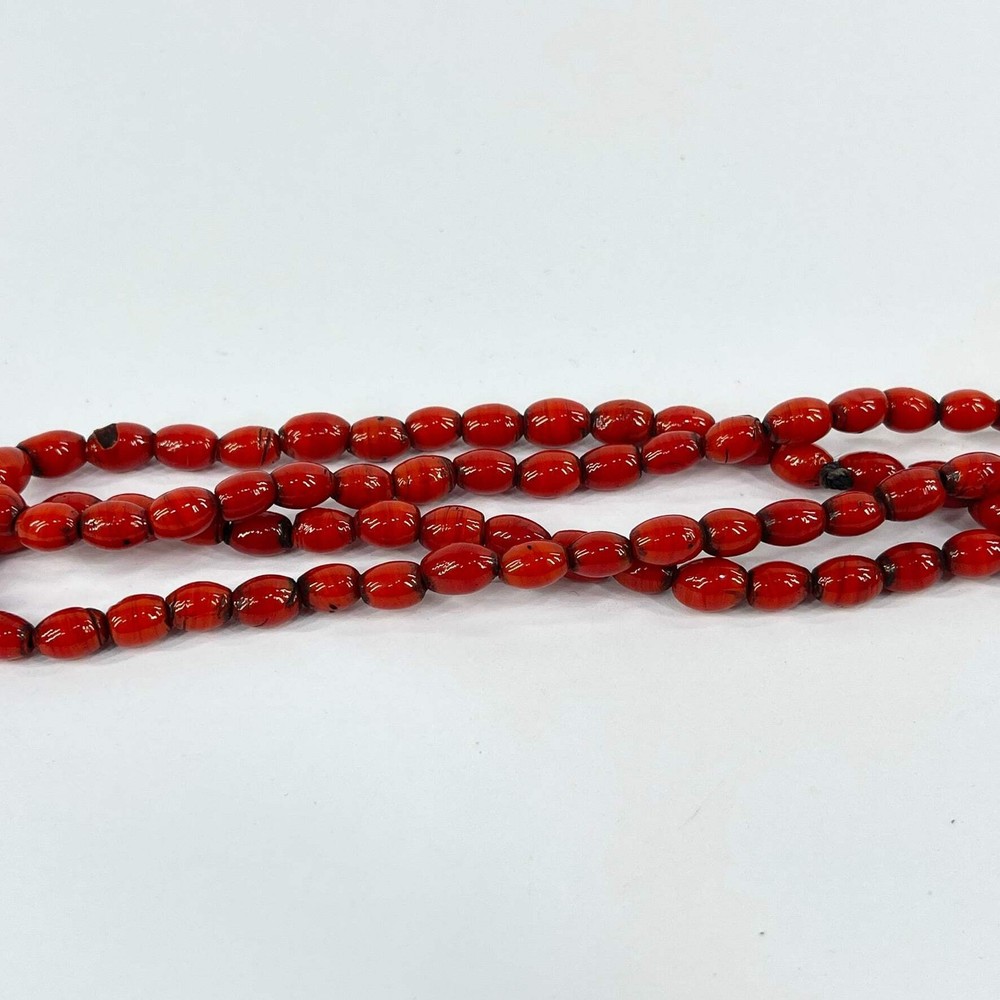 Bohemian Tiny Oval Red Trade Beads