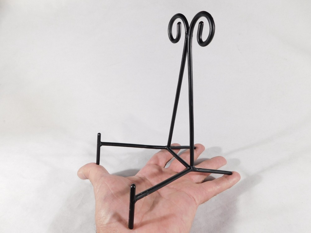 Easel Display Stand Scroll Design Black Metal Large Size