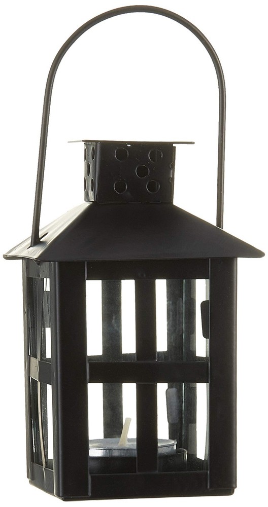Luminous Black Mini-Lantern Tea Light Holder