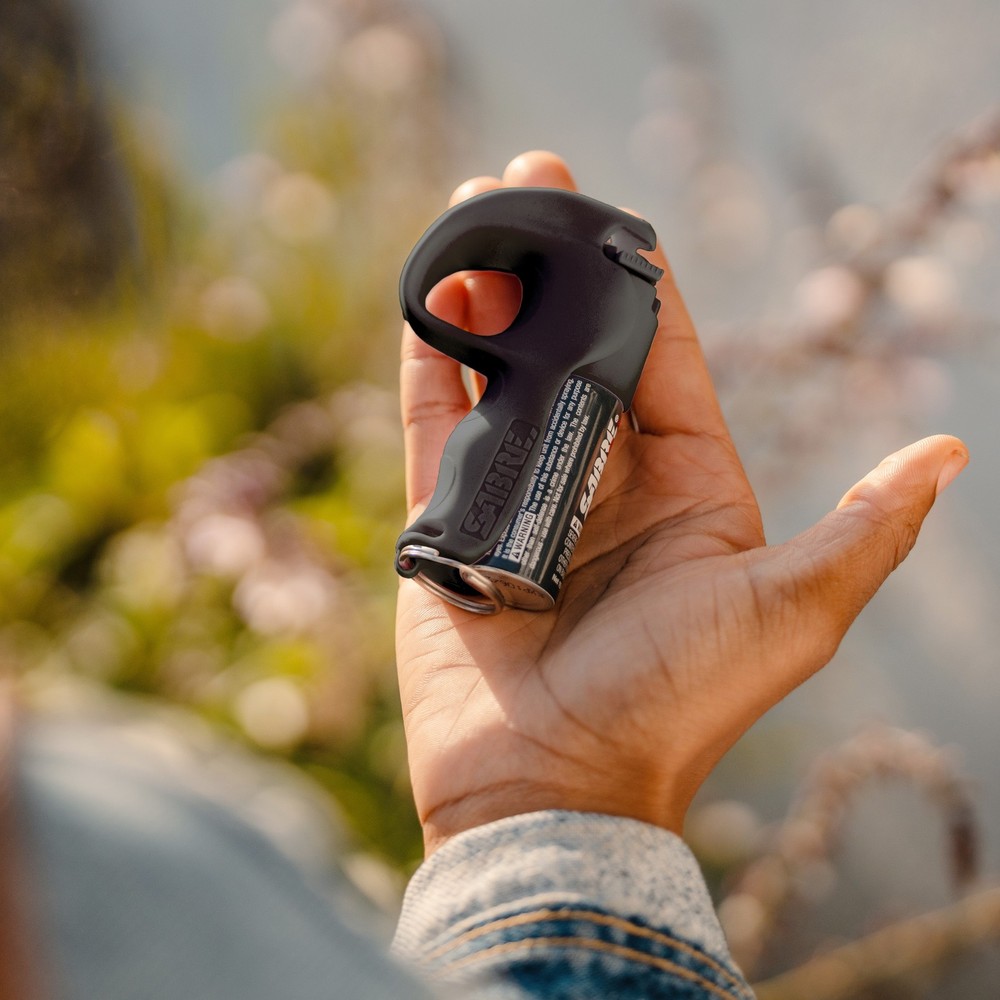 SABRE® Pepper Spray with Quick Grip with Practice Spray, Finger Loop, Keychain