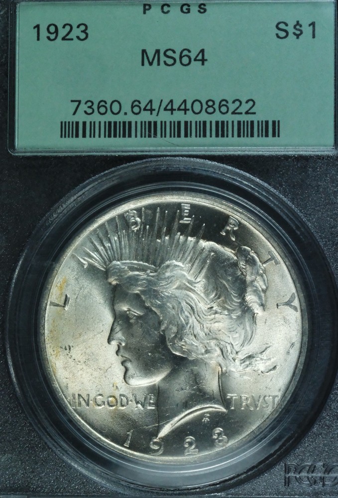 1923 MS64 Peace Dollar PCGS 4408622
