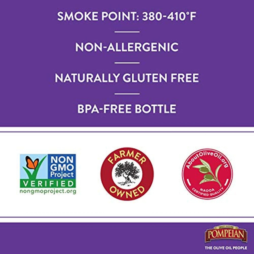 Pompeian Smooth Extra Virgin Olive Oil, First Cold Pressed, Mild and Delicate