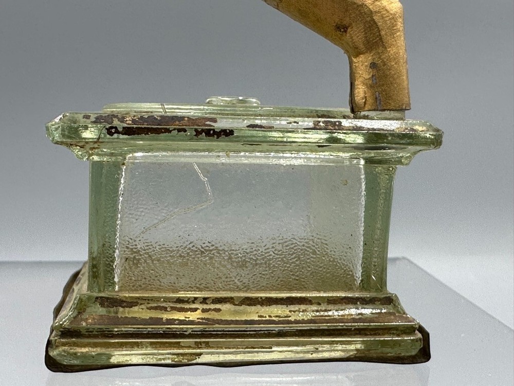 c 1915 Graphophone PHONOGRAPH Glass Record CANDY CONTAINER Antique E&A 576