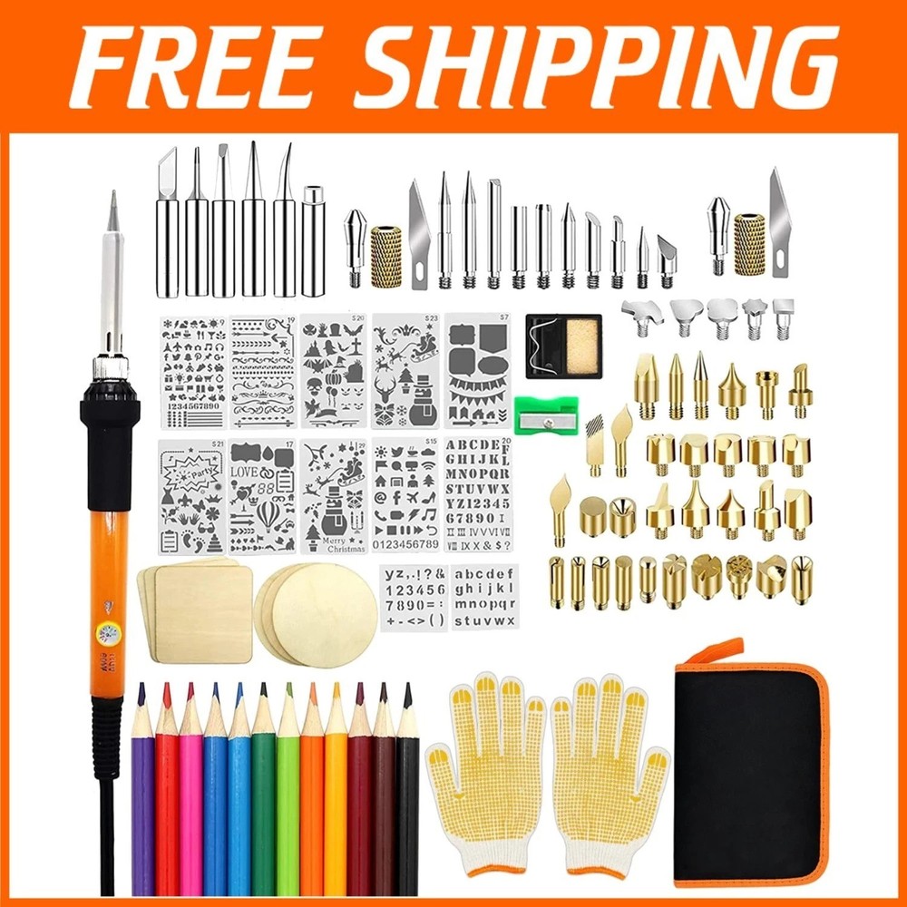 Professional Wood Burning Tool, 110pcs Kit, Adjustable Temp