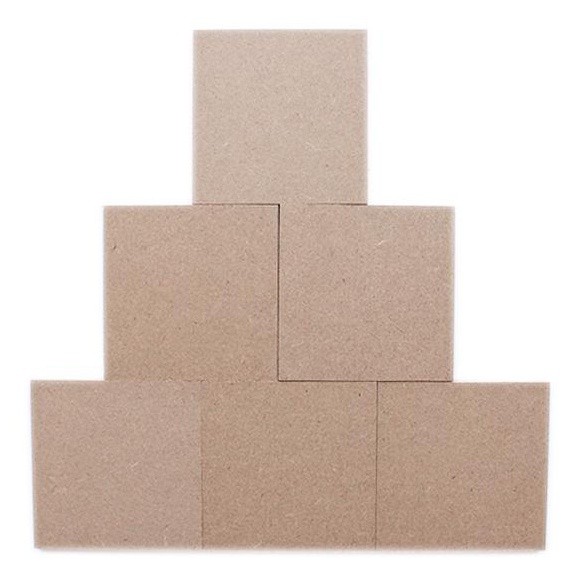 Little Birdie MDF Shape Square 6/Pkg-7.5Cm