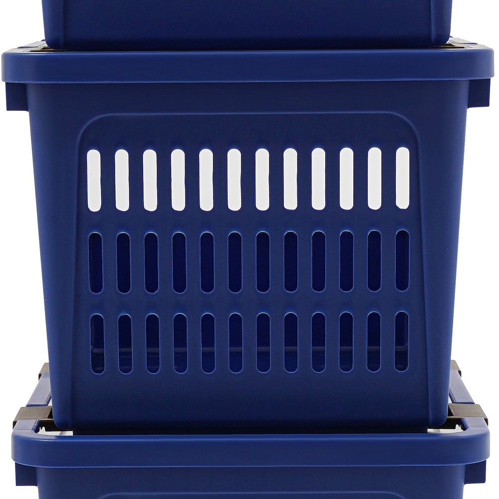 4 PCS Stacking Storage Baskets, PP Plastic Stackable Organizer Bins 76x34x24cm
