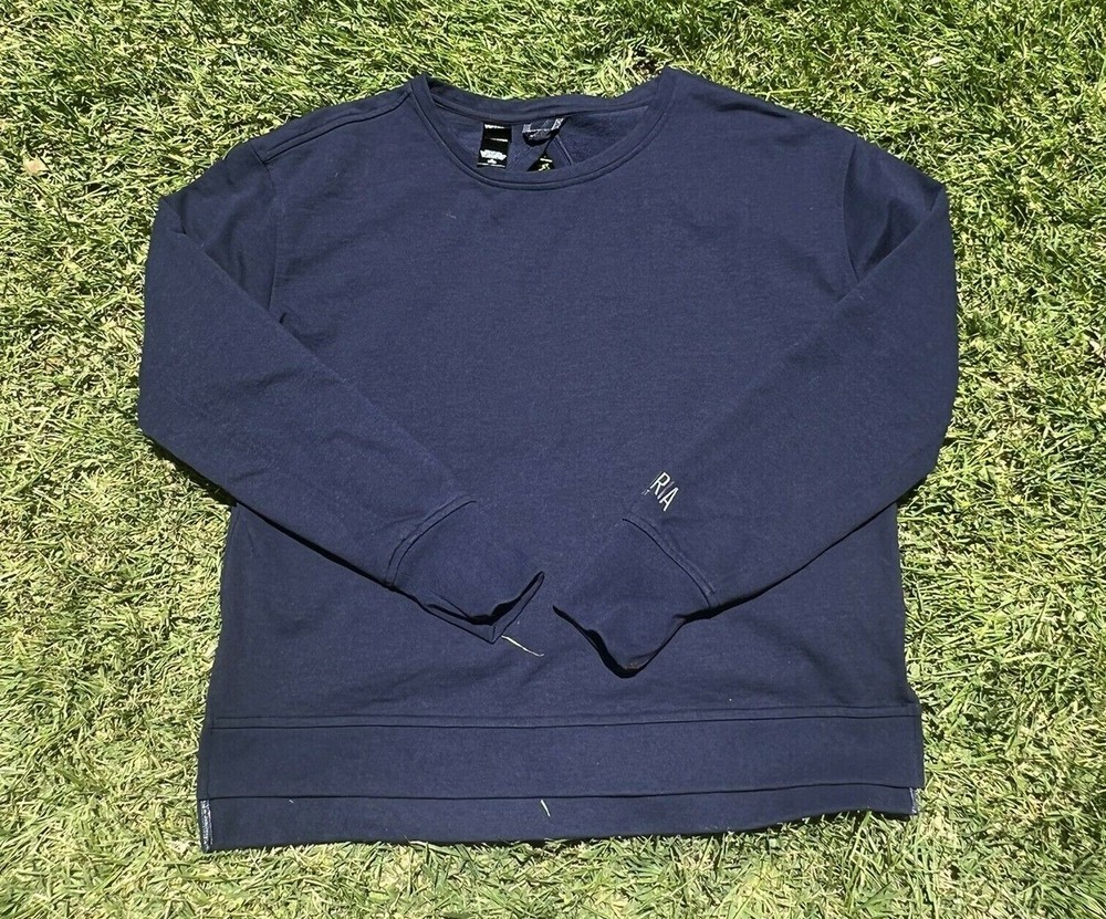 Victoria Sport Sweatshirt Womens Medium Navy Blue Pullover Keyhole Back Athletic