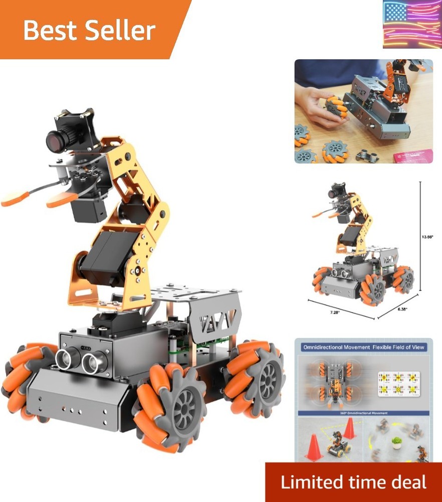 MasterPi 5DOF Robotic Arm for RaspberryPi 5 AI Vision Tracking Target Sorting...