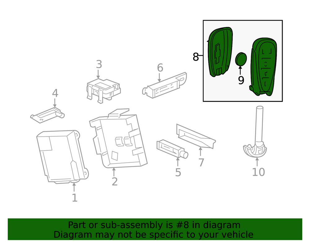 Genuine GM Keyless Entry Transmitter 13547793