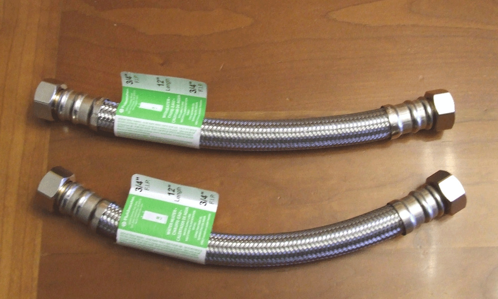 (2 Pack) Fluidmaster B1H12 12" Water Heater Connector 3/4" FIP Stainless Steel