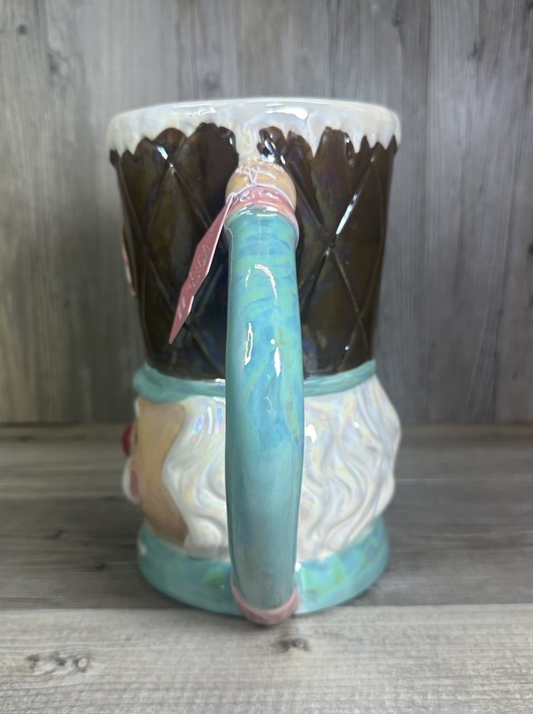 NEW Merry & Bright NUTCRACKER PITCHER Iridescent Pastel Mint Candy Luster Blue
