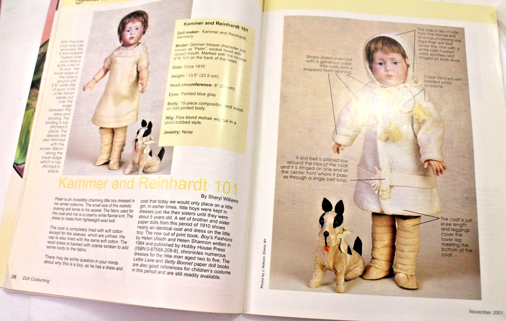 Doll Costuming with Patterns November 2001