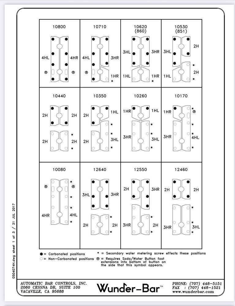 Wunder-Bar Butterfly Plate 3 Hole Left PN# PH10-9-3HL