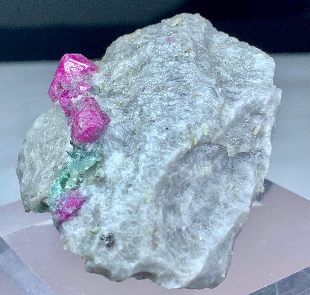 Ruby Crystals with Golden Pyrite on White Matrix, 121g