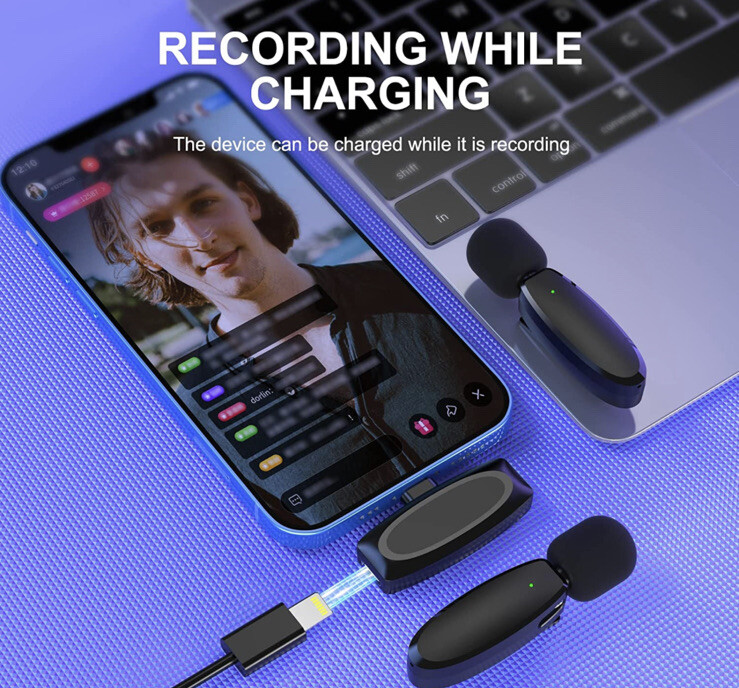 Microphone for iPhone,Professional Wireless Lavalier Microphone, Mini Clip on