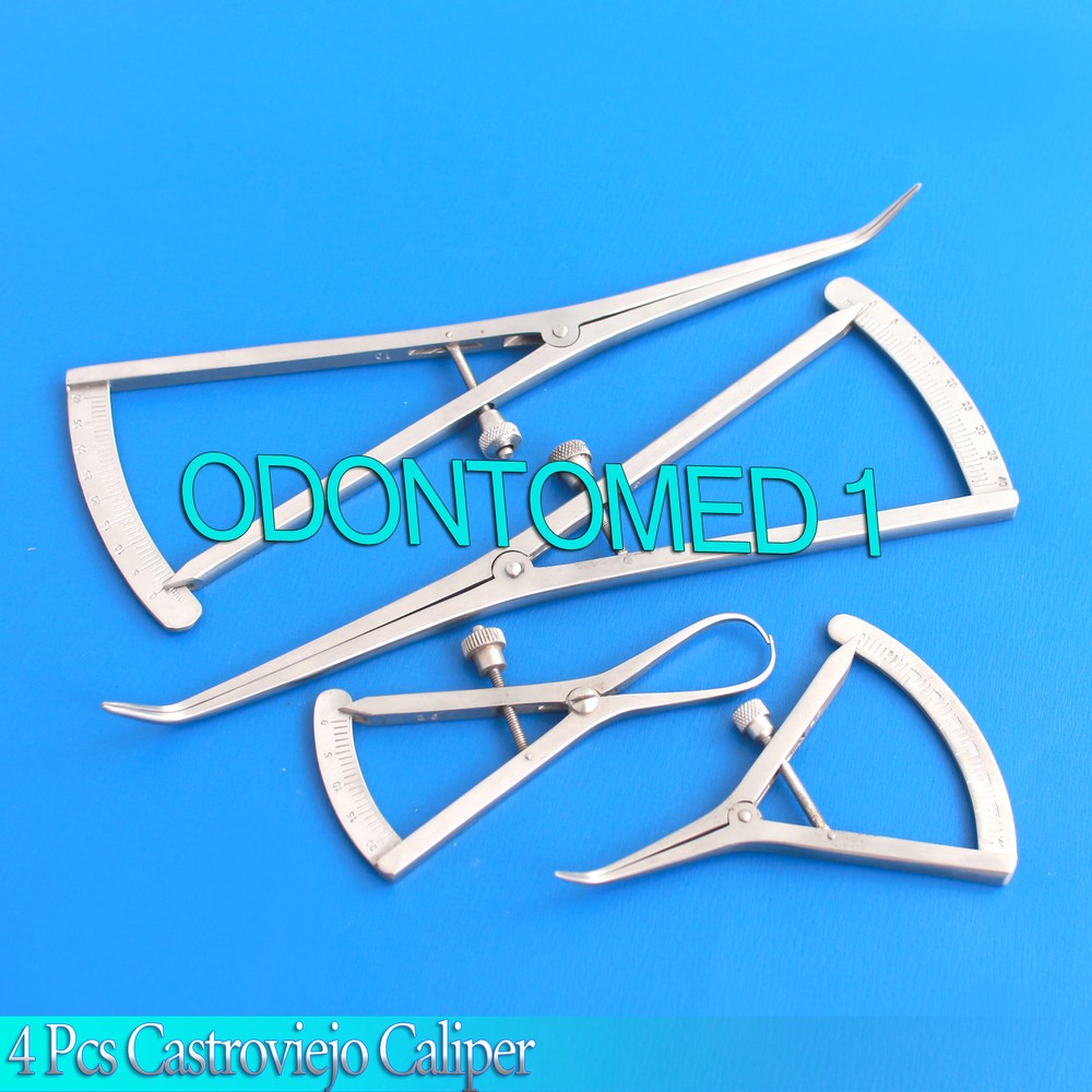 4 Pcs Castroviejo Long, Medium, Small & Round Caliper Graduated 0-40mm