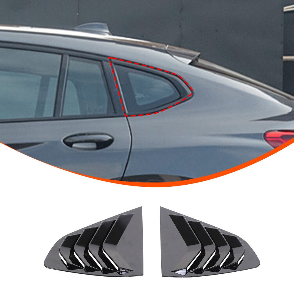 ABS Glossy Black Rear Triangular Louver Trim Panel For BMW X4 2018-2023