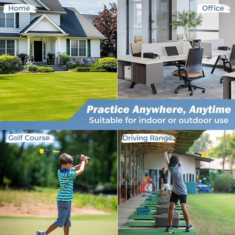 Golf Swing Trainer 31.5" Warm-Up Golf Practice Training Aid with Weighted....