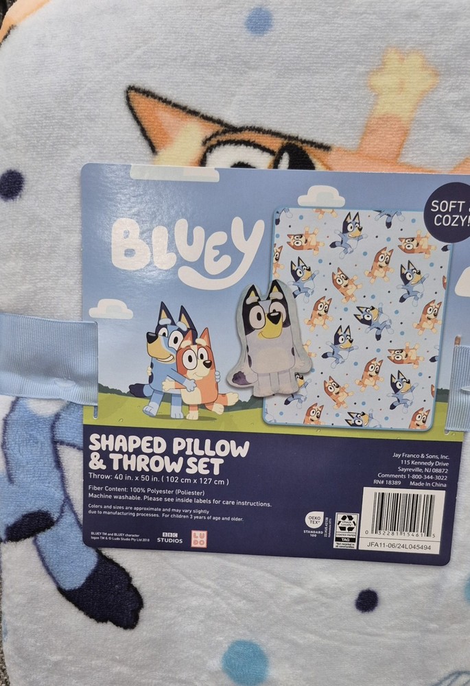 Bluey Shaped Pillow and Throw Set, 40 x 50