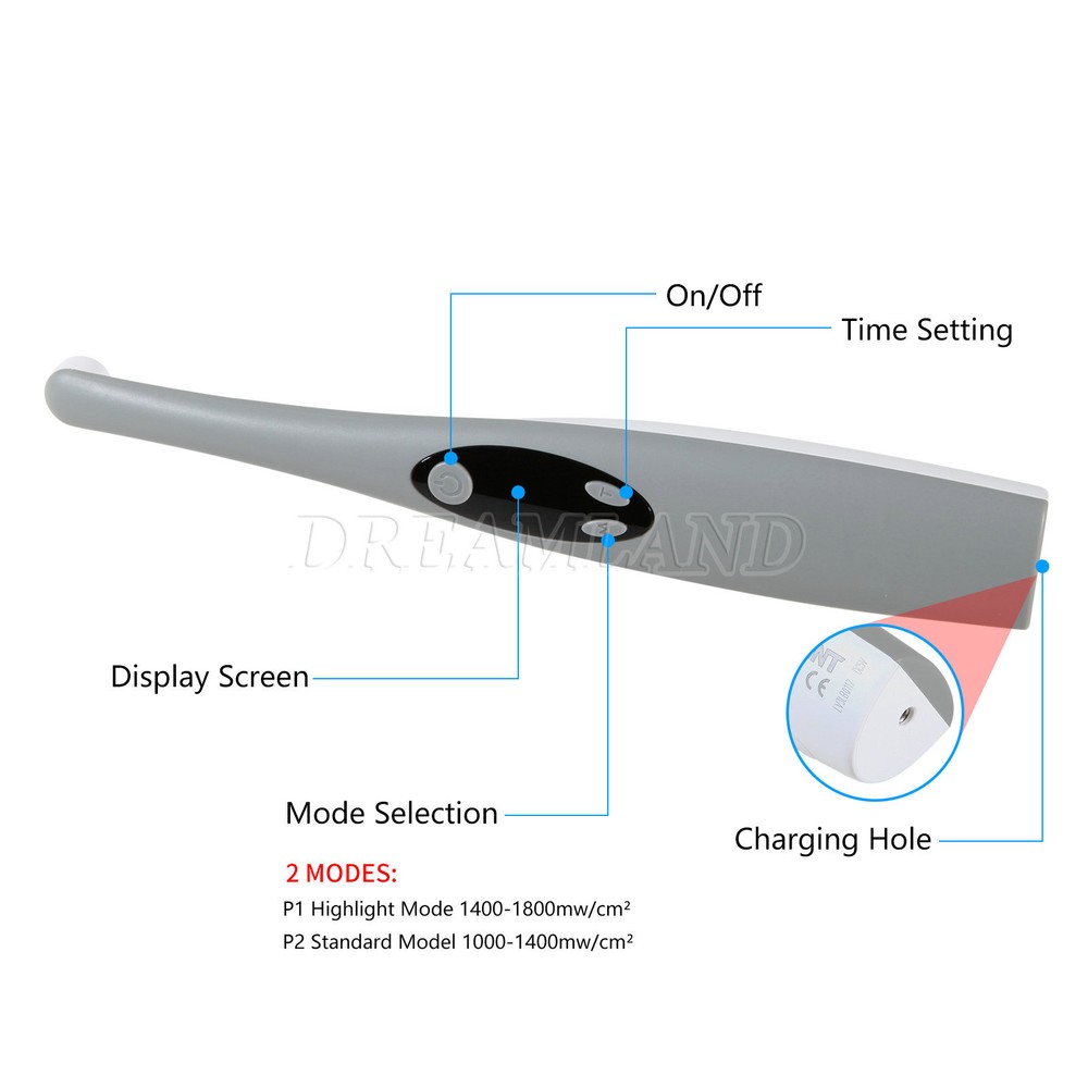 Dental LED Light Cure Lamp Cordless 3Second Fast Curing Light 2 Modes 3SEC USA