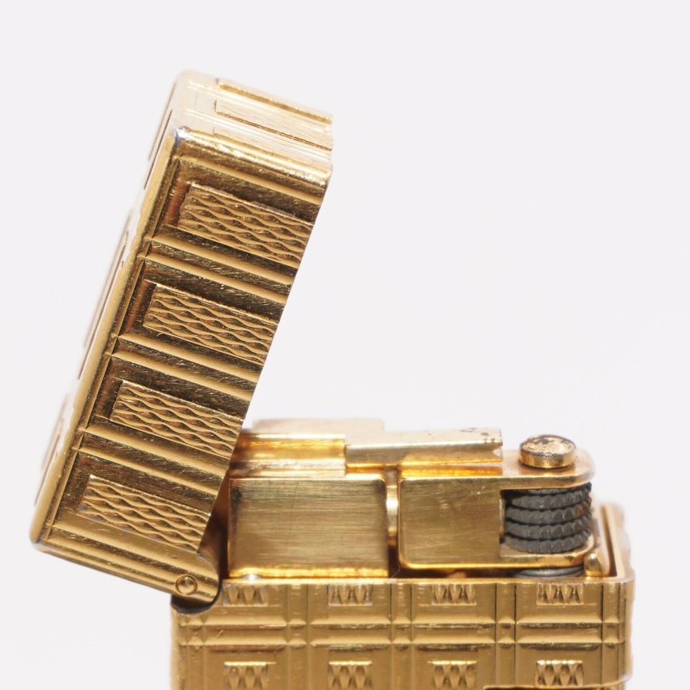 Rare Dunhill Lighter Gold check Pattern-Ultrasonically cleaned