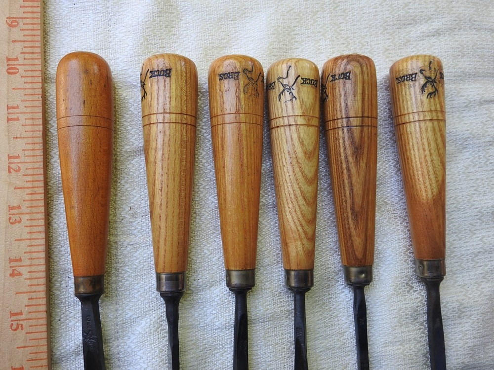 Set of 6-Vintage Buck Brothers Carving Gouges Chisel in Original Box London