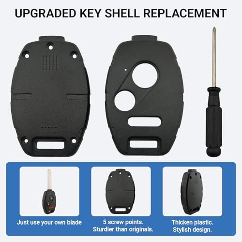 Upgraded No Cutting Required Super Durable Plastic Replacement Key 3 Buttons