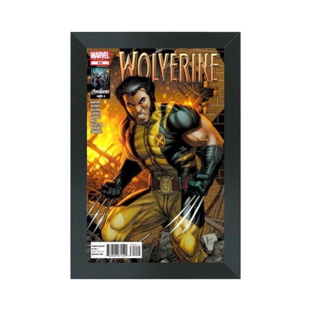 Comic Book Frame Black Moulding UV Protected Glass Wall Mount Comic Book Display