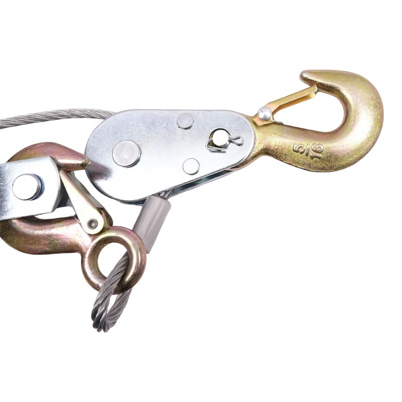 3 Ton Hand Puller Heavy Duty Winch Pull Hoist Come Along Cable 3 Hooks 2 Gear