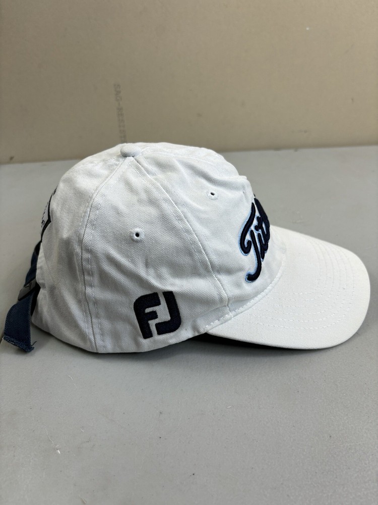 Titleist Golf Hat White Strapback Cap Adjustable Cotton Dad Style Tar Heel Blue